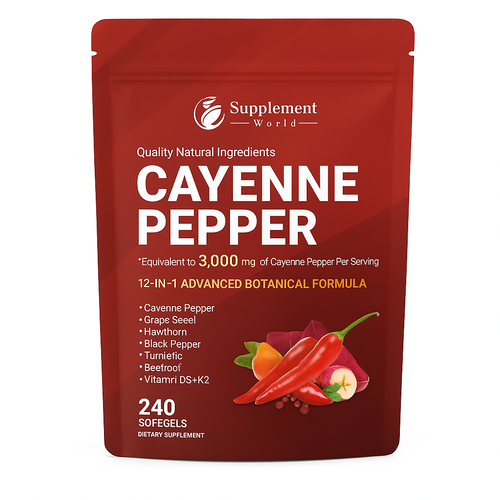 Cayenne Pepper Softgels – Metabolism, Circulation & Energy Support