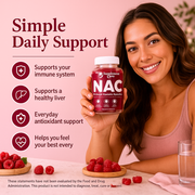 NAC Gummies 1000mg – N-Acetyl Cysteine for Glutathione, Antioxidant, Immune & Liver Support