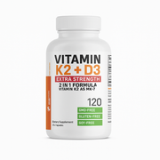 Vitamin K2 + D3 Extra Strength – 10,000 IU D3 + 120 mcg K2 MK-7 for Bone & Immune Support