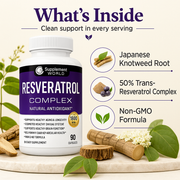 Resveratrol Complex 1800 mg – Trans-Resveratrol Antioxidant Supplement for Healthy Aging, Skin & Immune Support