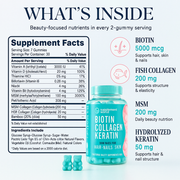Biotin Collagen Keratin Gummies – Hair, Skin & Nail Support