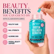 Biotin Collagen Keratin Gummies – Hair, Skin & Nail Support