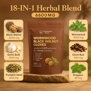 Wormwood Black Walnut Cloves Capsules - Energy & Metabolism Boost