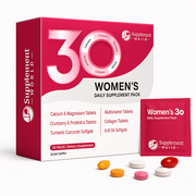 Women’s Daily Supplement Pack – Multivitamins, Krill Oil, Collagen & Probiotics for Energy, Beauty & Wellness, 30 Packs