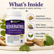Resveratrol Complex 1800 mg – Trans-Resveratrol Antioxidant Supplement for Healthy Aging, Skin & Immune Support