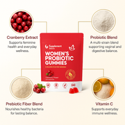Cranberry Probiotic Gummies - Women's Digestive & Feminine pH Support