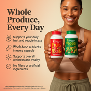 Whole Food Fruit & Vegetable Supplement Capsules (2-Pack) – Freeze-Dried, Vegan, No Fillers