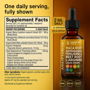 Organic Maca Root Liquid Drops with Ashwagandha & Beet Root – Energy & Stamina Support