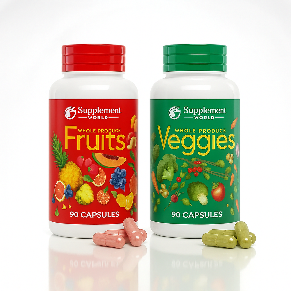Whole Food Fruit & Vegetable Supplement Capsules (2-Pack) – Freeze-Dried, Vegan, No Fillers