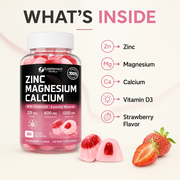Zinc Magnesium Calcium Gummies with Vitamin D3 – Bone & Muscle Support