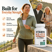 Vitamin K2 + D3 Extra Strength – 10,000 IU D3 + 120 mcg K2 MK-7 for Bone & Immune Support