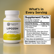 Lipozem Advanced Formula with Apple Cider Vinegar & Garcinia – Metabolism & Energy Support