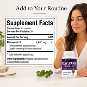 Resveratrol Complex 1800 mg – Trans-Resveratrol Antioxidant Supplement for Healthy Aging, Skin & Immune Support