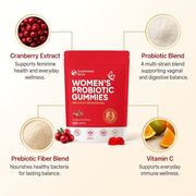 Cranberry Probiotic Gummies - Women's Digestive & Feminine pH Support
