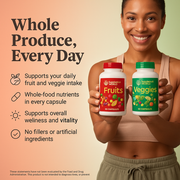 Whole Food Fruit & Vegetable Supplement Capsules (2-Pack) – Freeze-Dried, Vegan, No Fillers