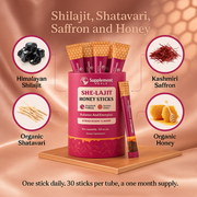 Women Multi-Mineral Honey Sticks - Shilajit, Shatavari & Saffron