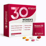 Women’s Daily Supplement Pack – Multivitamins, Krill Oil, Collagen & Probiotics for Energy, Beauty & Wellness, 30 Packs