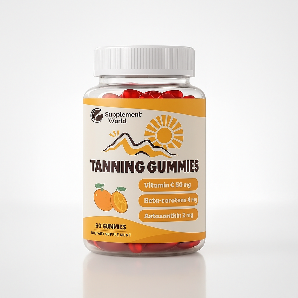 Tanning Gummies – Sunless Tanning Supplement with Astaxanthin, Beta-Carotene & Vitamin C for Skin Health