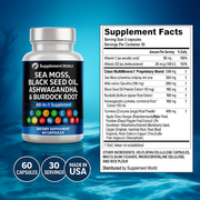 Multimineral - Sea Moss, Black Seed Oil, Ashwagandha & Burdock Root Capsules