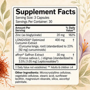 Happy Saffron Plus Capsules with Saffron, Curcumin & Zinc