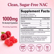 NAC Gummies 1000mg – N-Acetyl Cysteine for Glutathione, Antioxidant, Immune & Liver Support