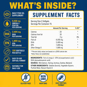 Omega 3 Fish Oil Softgels — High Potency EPA & DHA 2000mg | Brain, Joint & Circulatory Support