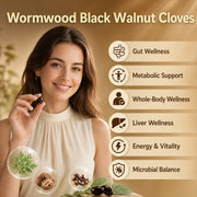 Wormwood Black Walnut Cloves Capsules - Energy & Metabolism Boost